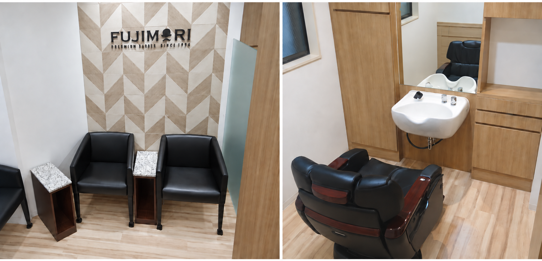 理容室FUJIMORIの店内