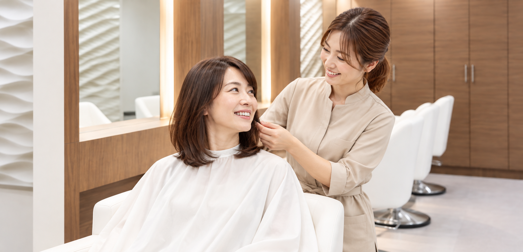 女性のお客様に寄り添うBOISのスタッフ
