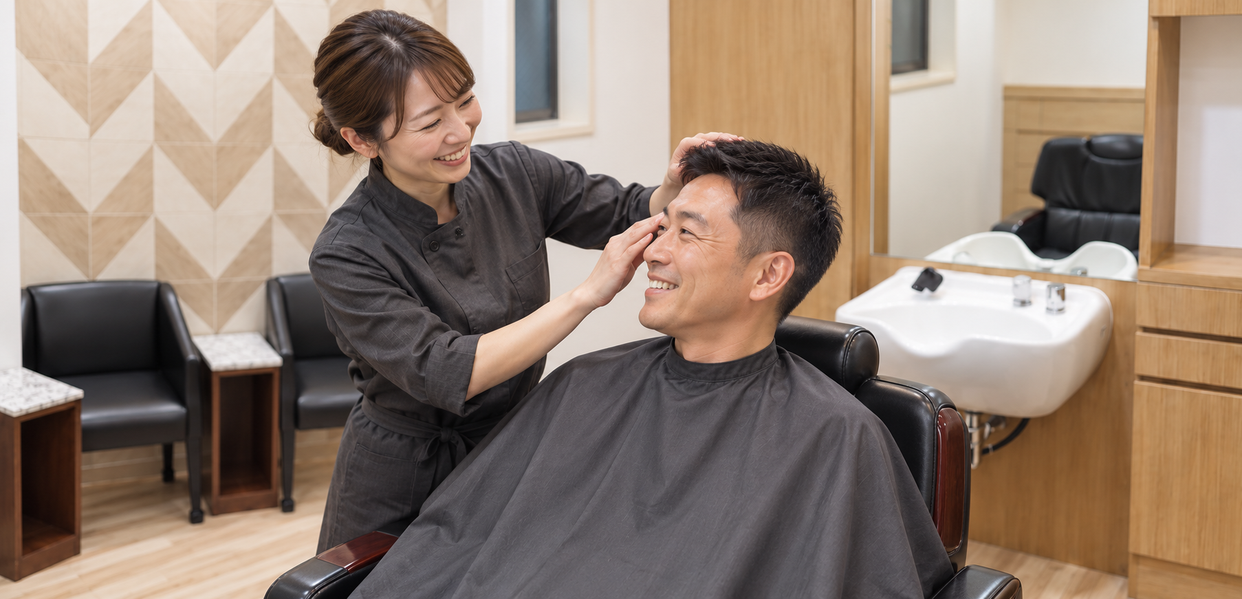 男性のお客様に対応するFUJIMORIのスタッフ