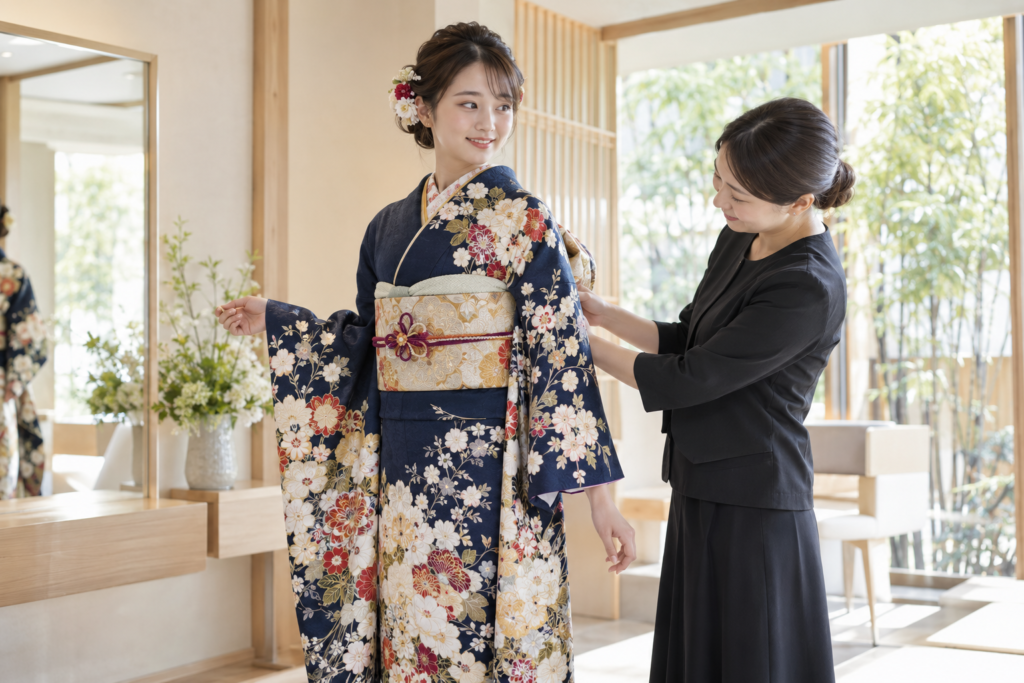 振袖の着付け